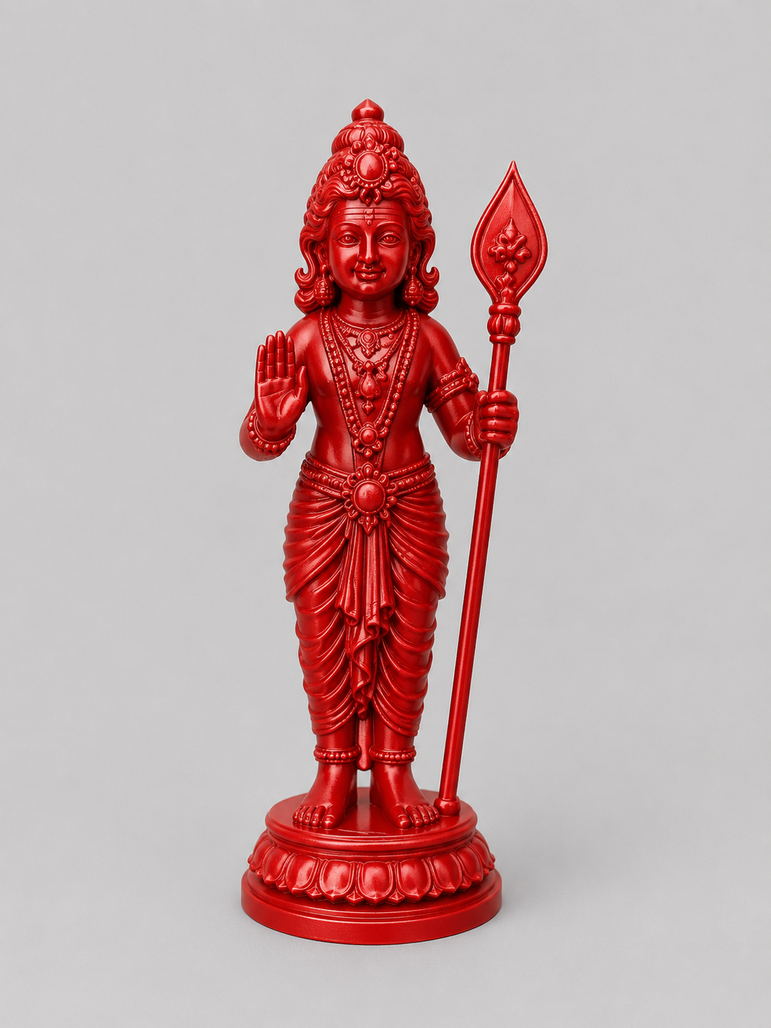 Murugan Model Red Color 3D Model (5 Inch)